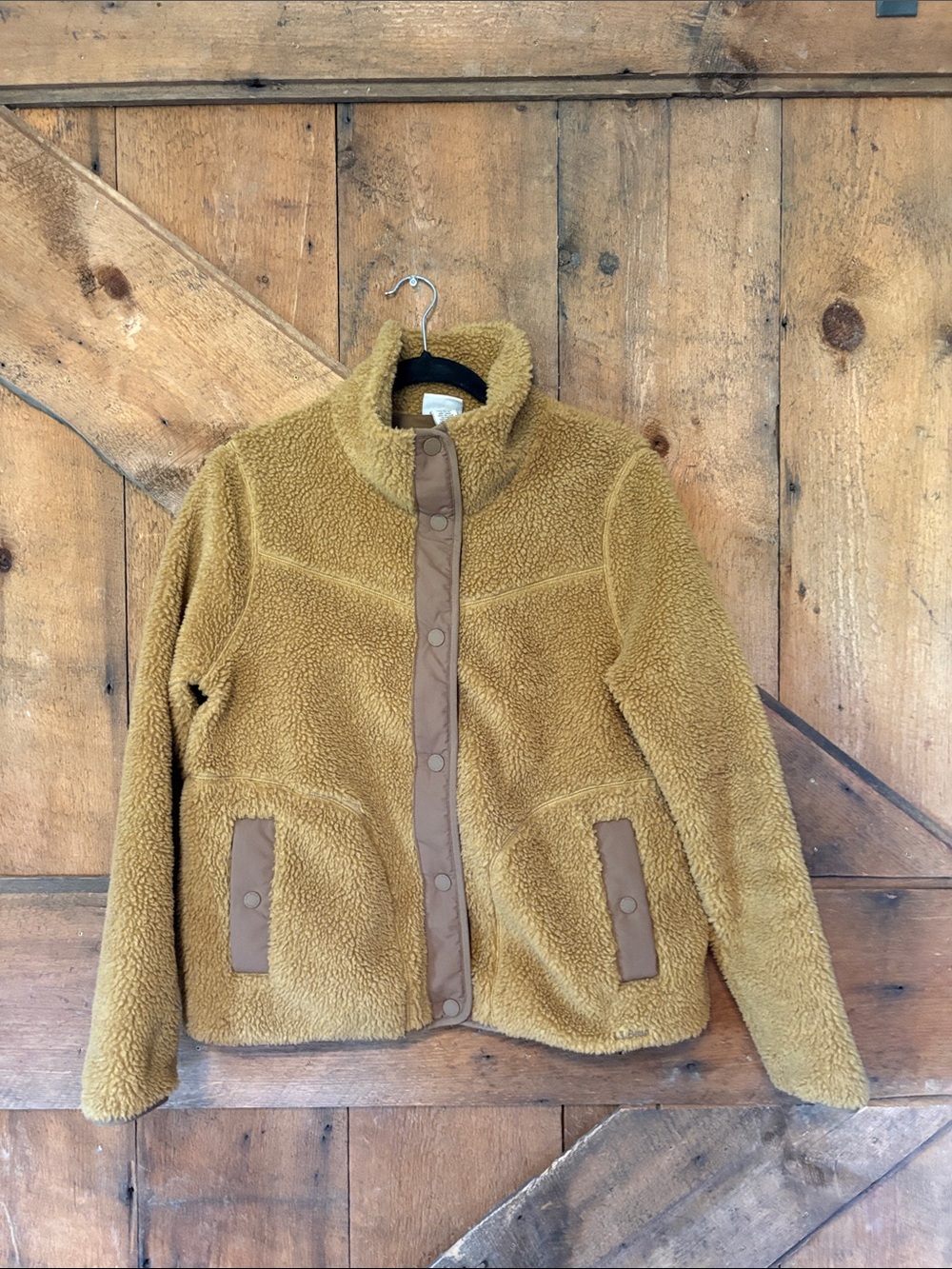 L.L. Bean Golden Tan Teddy Fleece Jacket